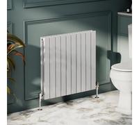 Go Bathrooms Pinta Horizontal White Radiator 600 x 680mm Flat Panel Horizontal Anthracite Double Wall Mounted Slim Designer Radiator