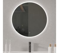 Go Bathrooms Round LED Mirror 80cm Demister Anti-Fog Wall | Illuminated circular bathroom wall mirror with anti-fog heated demister pad. Ideal for mounting over sinks.