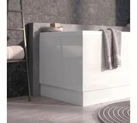 Go Bathrooms Sleek 800mm White End Bath Panel Modern White Gloss Finish Adjustable Bathroom Bath Tub End Panel with Matching Plinth - MDF Universal Fit Board Easy to Trim & Cut to Size