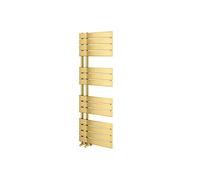 Go Bathrooms Tekar Brushed Gold Heated Towel Rail 1400 x 550mm Heated Towel Rail Designer Bathroom Radiator Modern Elegant Flat Panel Radiator Premium Brushed Gold for Luxurious Finish