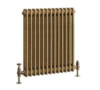 Go Bathrooms Traditional 2 Column Radiator 600x605mm Brass