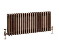 Go Bathrooms Traditional 3 Column Radiator 400x1010mm Copper | Cast iron style horizontal radiator for central heating. Features 3 column panels with an antique copper finish.