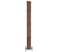 Go Bathrooms Traditional Double Column Radiator 1800mm x 200mm Antique Copper Finish 2 Column Panels Designer Cast Iron Style Radiator Central Heating | Clover