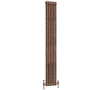 Go Bathrooms Traditional Double Column Radiator 1800mm x 290mm Antique Copper Finish 2 Column Panels Designer Cast Iron Style Radiator Central Heating | Clover