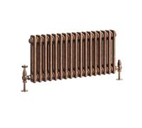 Go Bathrooms Traditional Double Column Radiator 300mm x 785mm Antique Copper Finish 2 Column Panels Designer Cast Iron Style Radiator Central Heating | Clover