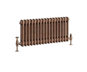 Go Bathrooms Traditional Double Column Radiator 300mm x 785mm Antique Copper Finish 2 Column Panels Designer Cast Iron Style Radiator Central Heating | Clover