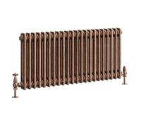 Go Bathrooms Traditional Double Column Radiator 400mm x 1010mm Antique Copper Finish 2 Column Panels Designer Cast Iron Style Radiator Central Heating | Clover
