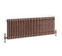 Go Bathrooms Traditional Double Column Radiator 400mm x 1370mm Antique Copper Finish 2 Column Panels Designer Cast Iron Style Radiator Central Heating | Clover
