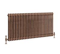 Go Bathrooms Traditional Double Column Radiator 600mm x 1370mm Antique Copper Finish 2 Column Panels Designer Cast Iron Style Radiator Central Heating | Clover