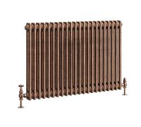 Go Bathrooms Traditional Double Column Radiator 600mm x1010mm Antique Copper Finish 2 Column Panels Designer Cast Iron Style Radiator Central Heating | Clover