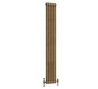 Go Bathrooms Traditional Double Column Radiator Tall Vertical Designer Radiator 1800mm x 290mm Antique Brass Finish 2 Column Panels Designer Cast Iron Style Radiator Central Heating | Clover