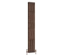 Go Bathrooms Traditional Tall Vertical Radiator Triple Column Radiator 1800mm x 290mm Antique Copper Finish 3 Column Panels Designer Cast Iron Style Radiator Central Heating | Clover