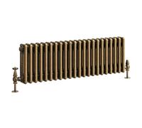 Go Bathrooms Traditional Triple Column Radiator 300mm x 1010mm Antique Brass Finish 3 Column Panels Designer Cast Iron Style Radiator Central Heating | Clover