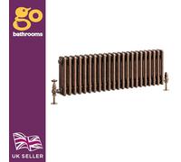 Go Bathrooms Traditional Triple Column Radiator 300mm x 1010mm Antique Copper Finish 3 Column Panels Designer Cast Iron Style Radiator Central Heating | Clover
