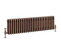 Go Bathrooms Traditional Triple Column Radiator 300mm x 1190mm Antique Copper Finish 3 Column Panels Designer Cast Iron Style Radiator Central Heating | Clover