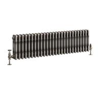 Go Bathrooms Traditional Triple Column Radiator 300mm x 1190mm Raw Metal Finish 3 Column Panels Designer Cast Iron Style Radiator Central Heating | Clover