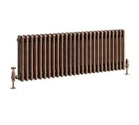 Go Bathrooms Traditional Triple Column Radiator 400mm x 1190mm Antique Copper Finish 3 Column Panels Designer Cast Iron Style Radiator Central Heating | Clover