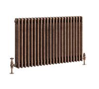 Go Bathrooms Traditional Triple Column Radiator 600mm x 1010mm Antique Copper Finish 3 Column Panels Designer Cast Iron Style Radiator Central Heating | Clover