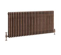 Go Bathrooms Traditional Triple Column Radiator 600mm x 1370mm Antique Copper Finish 3 Column Panels Designer Cast Iron Style Radiator Central Heating | Clover