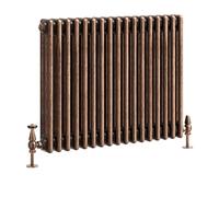 Go Bathrooms Traditional Triple Column Radiator 600mm x 785mm Antique Copper Finish 3 Column Panels Designer Cast Iron Style Radiator Central Heating | Clover