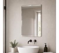 Go Bathrooms Tula Rectangular Bathroom Mirror Frameless Bevelled Edge Design Wall Mounted Portrait or Landscape - 600mm x 450mm | Plain Mirror