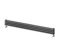 Go Bathrooms Utopia Anthracite Horizontal Radiator 1800 x 200mm Traditional Cast Iron Style Triple Column Grey Central Heating Living Room Radiator