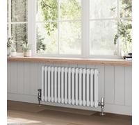 Go Bathrooms Utopia White Horizontal Radiator 400 x 785mm Traditional Cast Iron Style 2 Column White Central Heating Living Room Radiator
