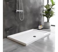 Go Bathrooms White Rectangle Shower Tray 1700 x 900mm, 40mm Low Profile, Stone Resin Acrylic Capped