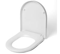 Go Bathrooms White Toilet Seat D Shaped Soft Close Quick Release Heavy Duty Toilet Seat Antibacterial Glaze Easy Clean Loo Seat