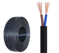 GO BEYOND YOURSEIF 100m Roll Flexible 2-Core RVV Cable - Oxygen-Free Copper, Flame-Retardant & Wear-Resistant PVC, For Home & Industrial Wiring(1.5mm2-2c)