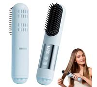 Go Brush Pro,2026 Cordless Hair Straightener Brush with Cool Air Setting,3 Temp LED Display,Fast Heating&Negative Ionic, Rechargeable Heated Styling Brushes for Protable Travel &Daily Hair Care (Blue)