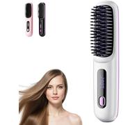 Go Brush Pro, Cordless Straight Hairbrush, Electric Hairbrush, Portable And Compact, Type-C Charging, 20 Seconds Quick Heating, Three-speed Adjustment(White)
