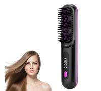 Go Brush Pro, Fast Heating Go Brush Pro Hair for Curly Manes, Cordless Hair Straightener Brushs with Temperature Display, 3 Temps, Portable Straightener Comb for Travel
