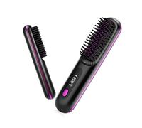 Go Brush Pro UK, Cordless Hair Straightener Brush, Portable Straightener Brush with Ionic Technology, USB Rechargeable for Travel, 3 Heat Settings & LED Screen, MCH Ceramic Heating for Smooth
