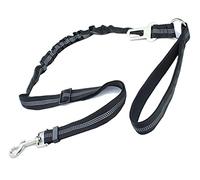 Go Buyer Extra Long Dog Seat Belt for Car Dog Lead Headrest Harness with Reflective and Adjustable Heavy Duty Nylon Strap and Anti-shock Elastic Bungee (Black)