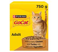 GO-CAT Adult Chicken and Turkey Dry Cat Food 750g (Pack of 5)