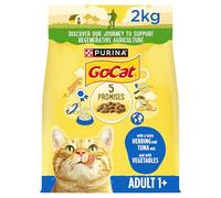 Go-Cat Adult Tuna, Herring & Veg Dry 19900102 2Kg (Pack Of 4)