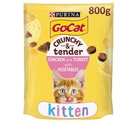 Go-Cat Crunchy & Tender Kitten Dry Cat Food Chicken & Veg 800g, Pack of 4