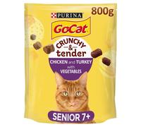 Go-Cat Crunchy & Tender Senior Dry Cat Food Chicken & Veg 800g, Pack of 4