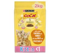 Go-Cat Kitten Chicken Turkey and Milk Dry Cat Food 2kg (Pack of 4)
