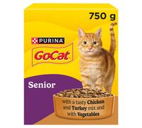 GO-CAT Senior Chicken and Turkey Dry Cat Food 750g (Pack of 5)