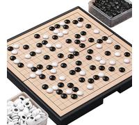 Go Chess Set with Magnetic Board Foldable, Lightweight Waterproof Great Gift for Game Lovers(yellow,B)