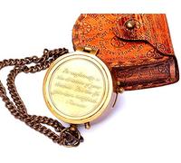 Go Confidently Quote Engraved Twist Open Brass Pocket With Leather Case, Directional Magnetic Navigational Compass, Nautical Compass, Gift