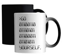 Go F*ck Yourself in Binary Ceramic Magic Mug White