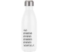 Go F*ck Yourself in Binary Vacuum Insulated Thermal Water Bottle White