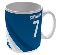 Go Find A Gift Personalised Colour Stripe 11oz Mug for Leeds United Fans, Great for Whites Football Supporters