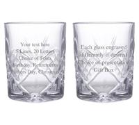 Go Find A Gift Personalised Crystal Whisky Glass Tumblers Set of 2 | Choice of Presentation Box, Selection of Fonts, Perfect for Birthdays, Christmas, Anniversaries, Fathers Day, Mother's Day