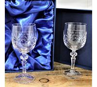 Go Find A Gift Personalised Crystal Wine Glasses 220ml in Presentation Box