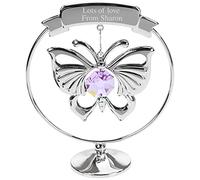 Go Find A Gift Personalised Engraved Crystocraft Hanging Butterfly Ornament with Purple Crystal