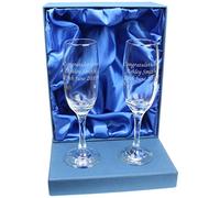 Go Find A Gift Personalised Engraved Pair of Glass Champagne Flutes